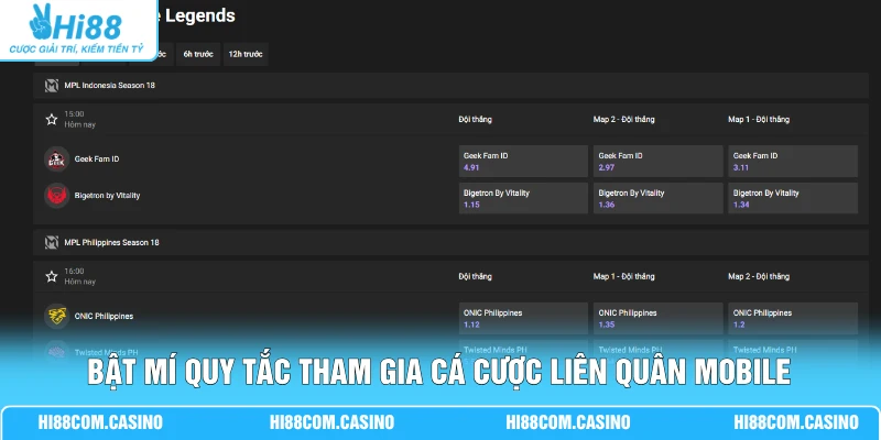 Cá Cược Liên Quân Mobile Với 3 Loại Hình Kèo Hot Nhất Bật mí quy tắc tham gia cá cược Liên Quân Mobile