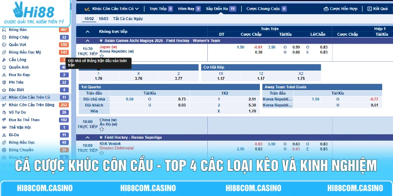 Cá Cược Khúc Côn Cầu - Top 4 Các Loại Kèo Và Kinh Nghiệm Cá Cược Khúc Côn Cầu - Top 4 Các Loại Kèo Và Kinh Nghiệm