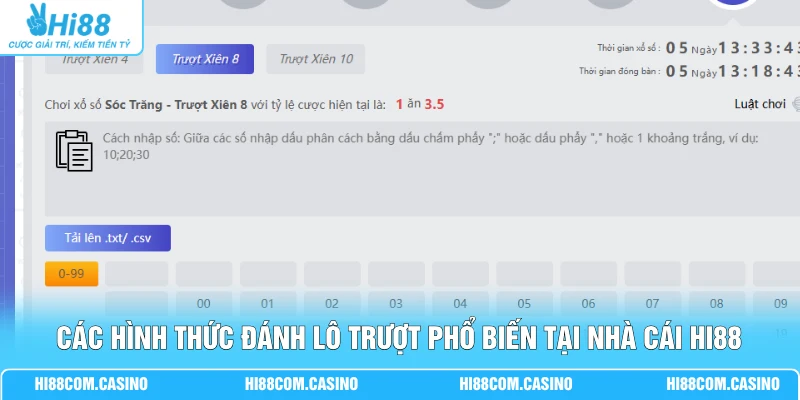 Lô Trượt - Cách Xây Dựng Dàn 10 Số Nhận Thưởng Gấp 16 Lần Các hình thức đánh lô trượt phổ biến tại nhà cái Hi88