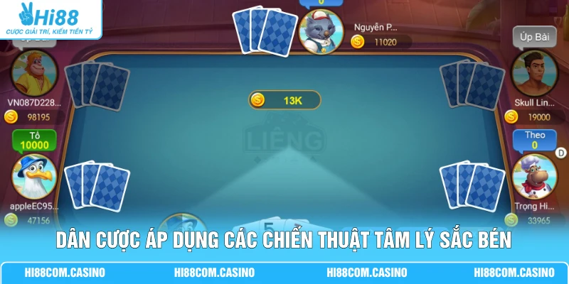 Liêng - Top 5 Chiến Thuật Giúp Chinh Phục Mọi Ván Bài Dân cược áp dụng các chiến thuật tâm lý sắc bén trên bàn chơi