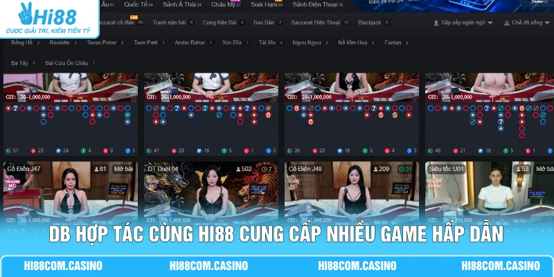 DB Trực Tuyến - Hành Trình 10 Năm Qua Những Con Số Ấn Tượng DB hợp tác cùng Hi88 cung cấp nhiều game hấp dẫn