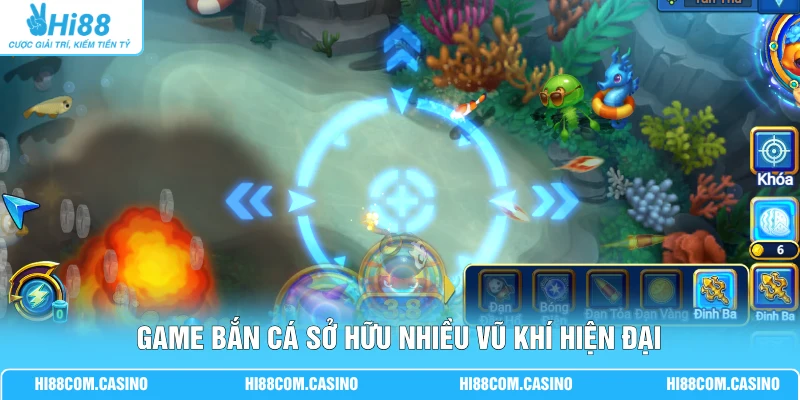 TP Bắn Cá Dễ Dàng - Game Trúng Tiền Thật Cược Ít, Nổ Lớn Game bắn cá sở hữu nhiều vũ khí hiện đại