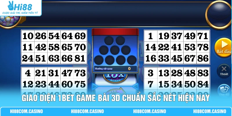 1BET Game Bài 3D Top 3 Điểm Nhấn Tạo Khác Biệt Tại Hi88 Giao diện 1BET game bài 3D chuẩn sắc nét hiện nay