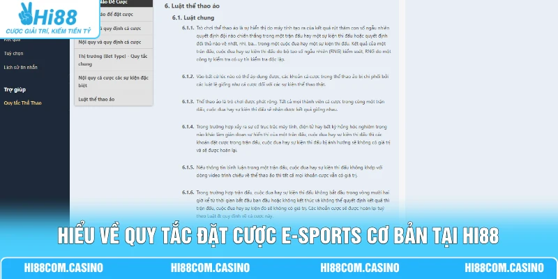 Cá Cược CS 2 - Hướng Dẫn Luật Và Kèo Cược Chi Tiết Tại Hi88 Hiểu về quy tắc đặt cược E-Sports cơ bản tại Hi88
