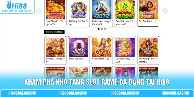 PG Điện Tử | Kho Slot Game 300+ Chủ Đề, Nổ Hũ X1000 Lần Khám phá kho tàng slot game đa dạng tại Hi88