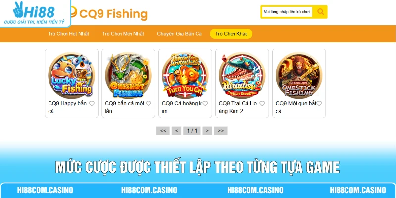 CQ9 Bắn Cá - 100+ Lựa Chọn Mở Rộng Trải Nghiệm Đại Dương Mức cược được thiết lập theo từng tựa game