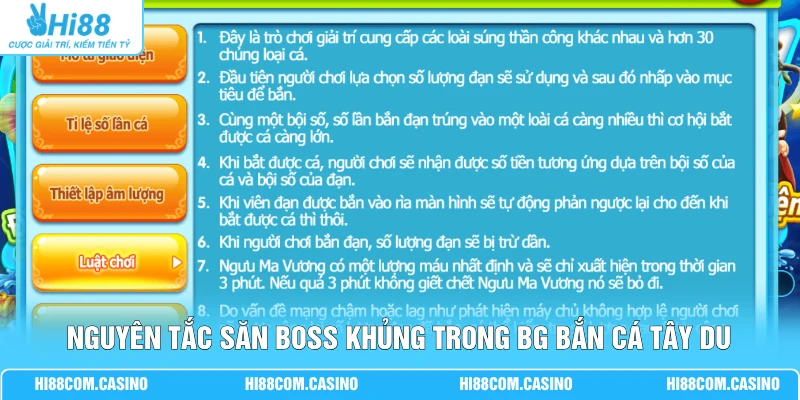 BG Bắn Cá Tây Du - Điểm Độc Đáo Trong Cách Thức Săn Thưởng Nguyên tắc săn Boss khủng trong BG bắn cá Tây Du