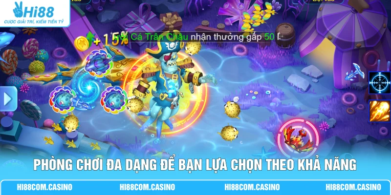 Bắn Cá 365 | Săn Thưởng Trực Tuyến Gồm 50 Phòng Chơi Phòng chơi đa dạng để bạn lựa chọn theo khả năng