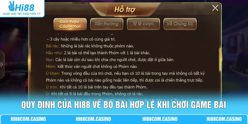 Phỏm Top 10 Game Bài Dễ Thắng Lợi Cho Tân Thủ Tại Hi88 Quy định của Hi88 về bộ bài hợp lệ khi chơi game bài