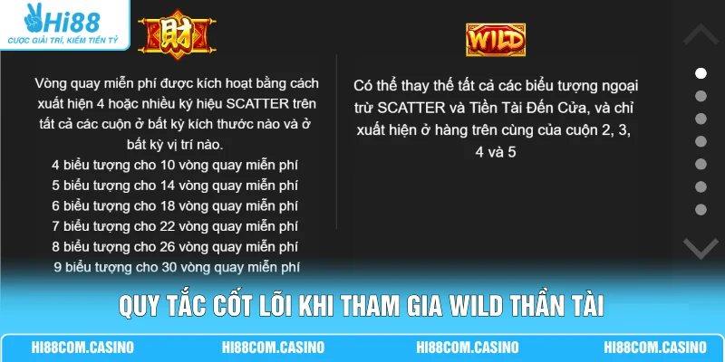 Wild Thần Tài - Săn Jackpot Cực Khủng Cùng Sân Chơi Hi88 Quy tắc cốt lõi khi tham gia Wild Thần Tài