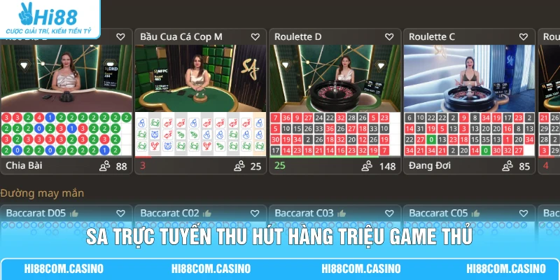 SA Trực Tuyến - Trải Nghiệm 100+ Bàn Chơi Live Đỉnh Cao SA trực tuyến thu hút hàng triệu game thủ