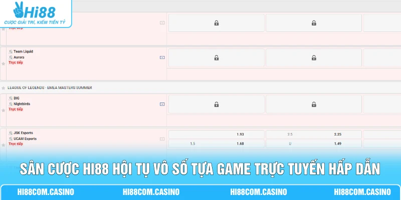 Cá Cược E-Sports - Trải Nghiệm 4 Trò Chơi Điện Tử Hấp Dẫn Sân cược Hi88 hội tụ vô số tựa game trực tuyến hấp dẫn