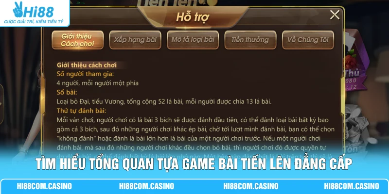Tiến Lên - Bật Mí Mức Thưởng 100K Đến 500K Đầy Hấp Dẫn Tìm hiểu tổng quan tựa game bài tiến lên đẳng cấp
