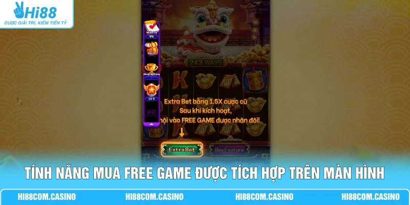 Chúc Mừng Năm Mới - 88 Bao Lì Xì Vàng Thắp Sáng Kho Thưởng Tính năng mua Free Game được tích hợp trên màn hình trò chơi