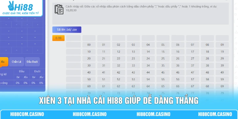 Lô Xiên Là Gì? Hướng Dẫn Thể Loại, Cách Tính Tiền Chuẩn Xiên 3 tại nhà cái Hi88 giúp dễ dàng thắng